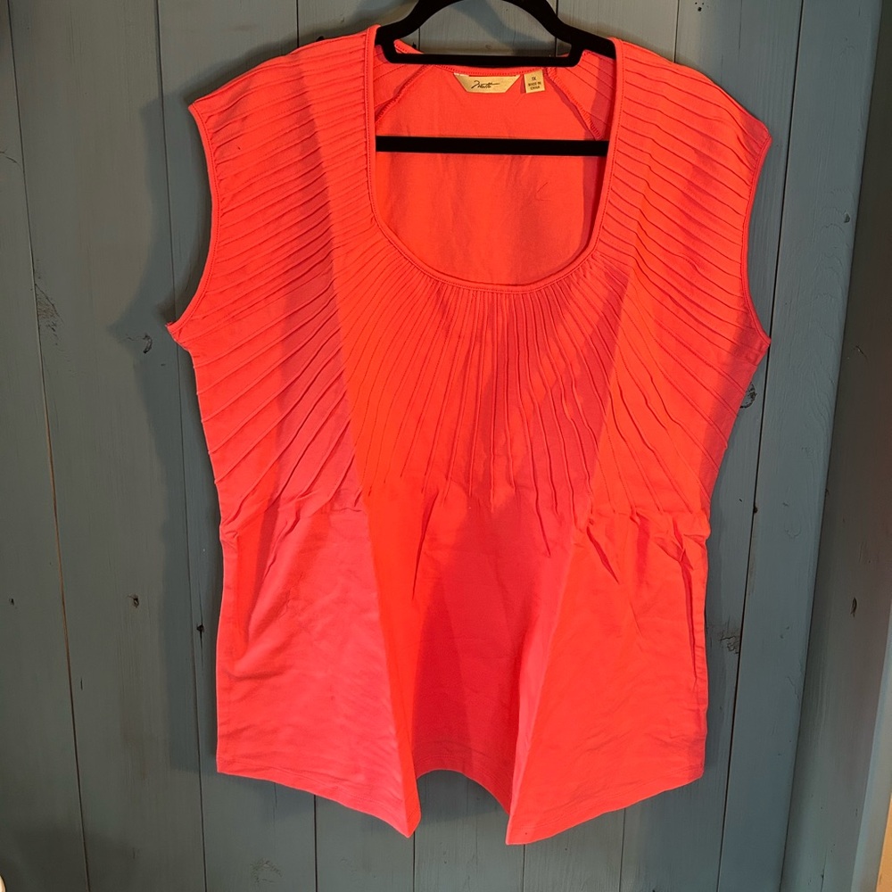 Motto Bright Coral Women’s Size 1X Sleeve Top